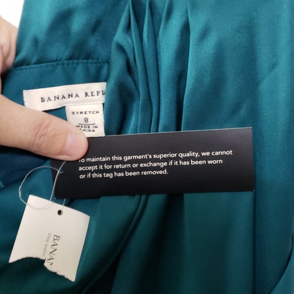 Banana republic one shoulder green silk dress 8 - Picture 5 of 5